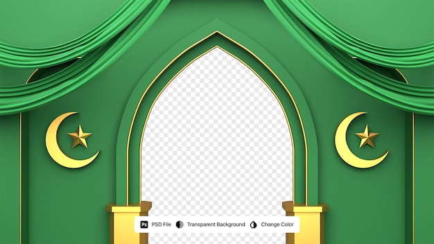 PSD 3d-rendering ramadan kareem frame transparant