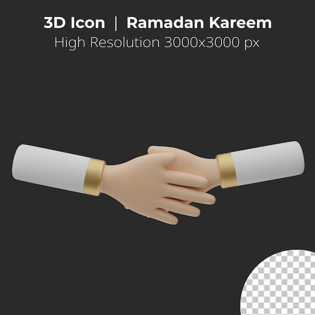 3d-rendering ramadan kareem illustratie hand schudden