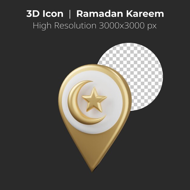 3D Rendering Ramadan kareem Islamic Location