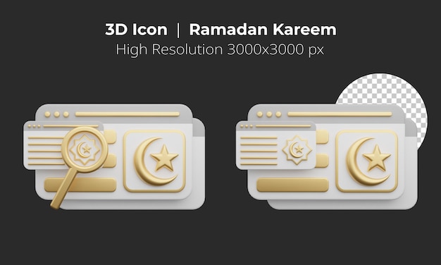 3D-rendering Ramadan kareem Web Illustratie-bundel