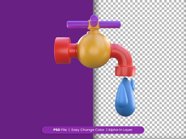 PSD 3d-rendering ramadan-pictogram wudhu