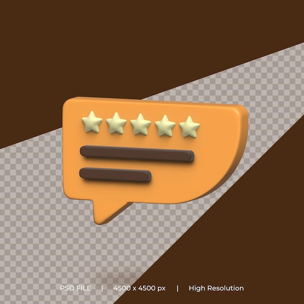PSD 3d rendering rating icon