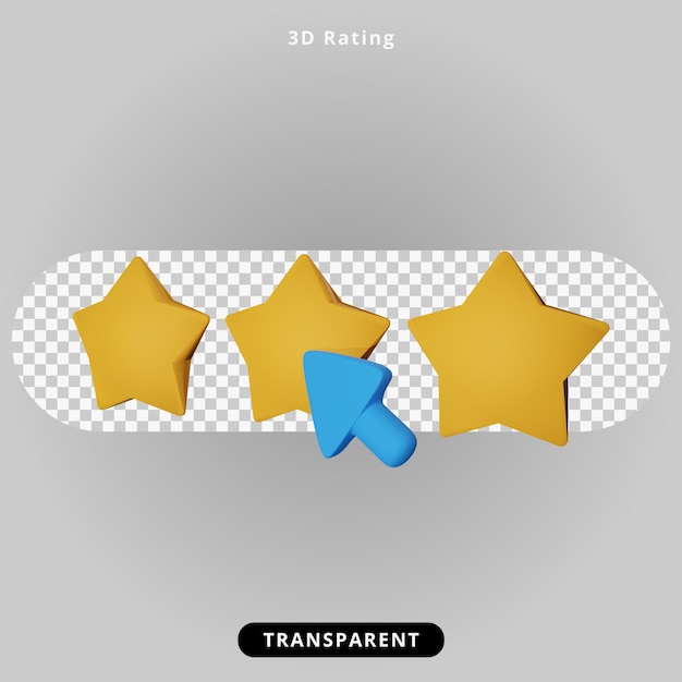 PSD 3d rendering rating and star illustration