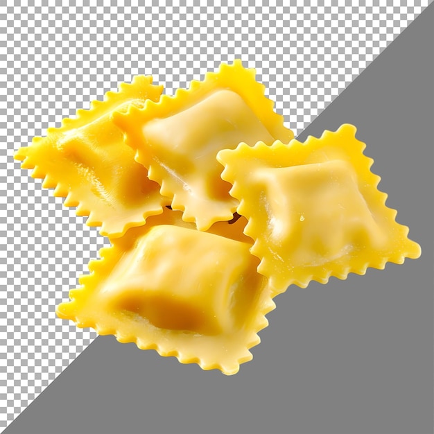 PSD rendering 3d di uno sfondo trasparente di pasta di ravioli