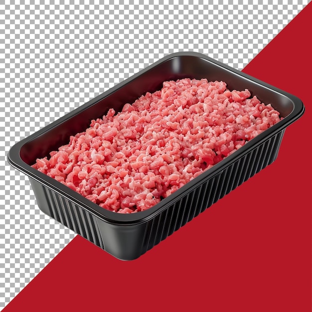 PSD 3d rendering of a raw beef grind meat on transparent background ai generated