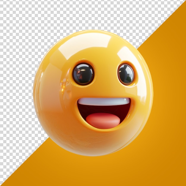 3D rendering reactie emoji op doorzichtige achtergrond