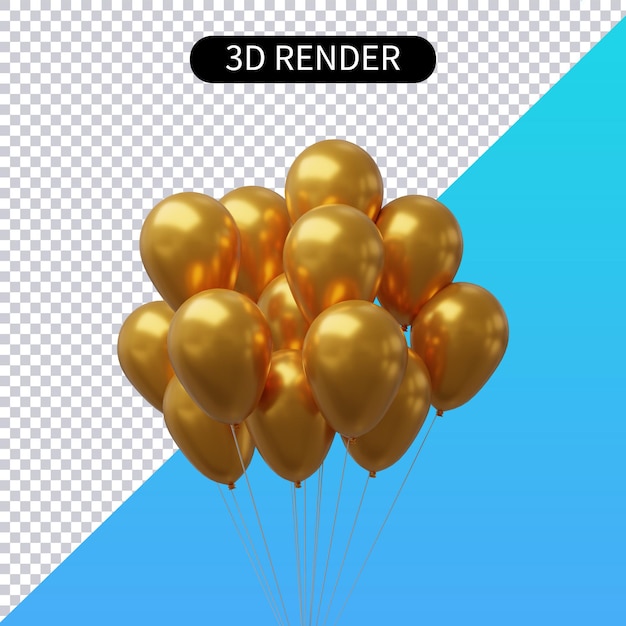 PSD 分離されたリアルなバルーンの3dレンダリング