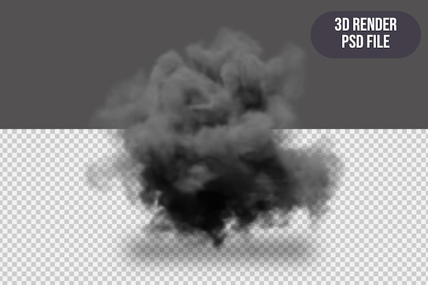 Rendering 3d realistico nuvola nera isolata