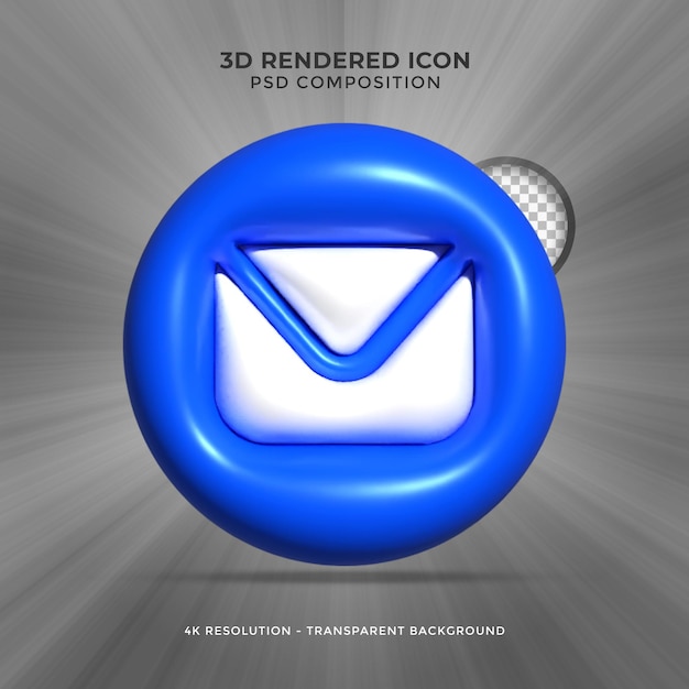 PSD 3d rendering realistic chat or online message icon with bubble shape