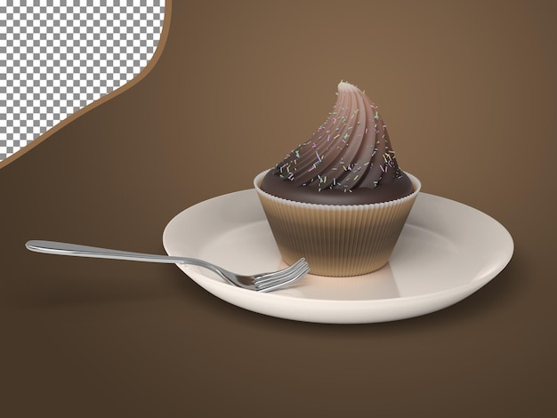 3d rendering of realistic chocolate cake