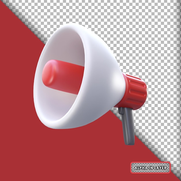 3d rendering realistic megaphone for marketing illustration