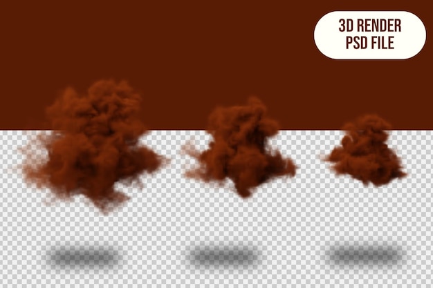 3D rendering realistic red cloud. Isolated objects