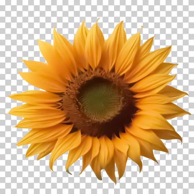 PSD 3d rendering of a realistic sun flower isolated on transparent background