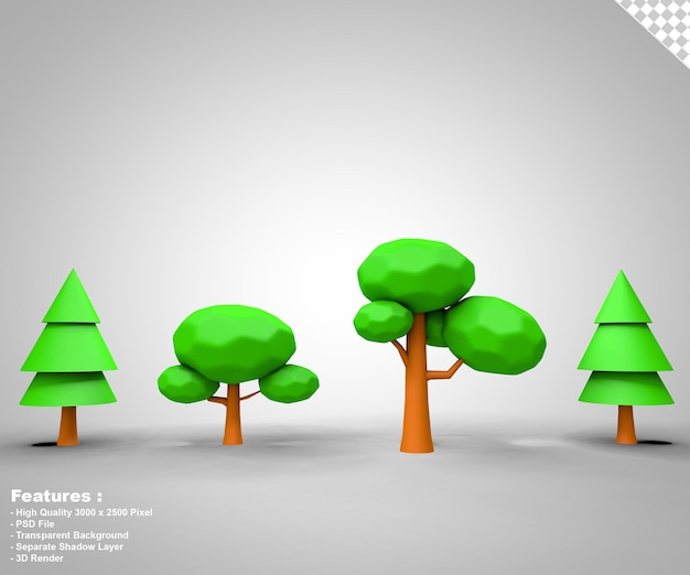 3d rendering realistic tree png transparent background