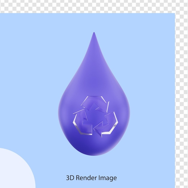 PSD 3d rendering of recycled water earth day