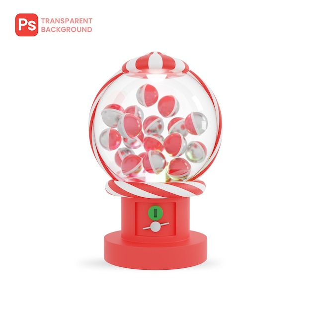 3d rendering red and white Gashapon