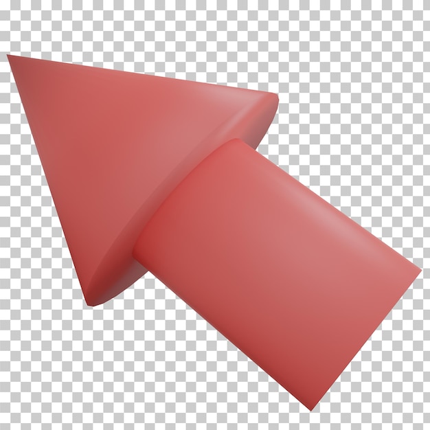PSD rendering 3d freccia rossa isolata