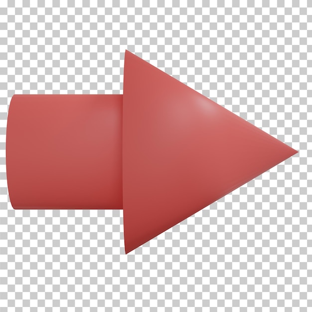 PSD 3d rendering red arrow isolated