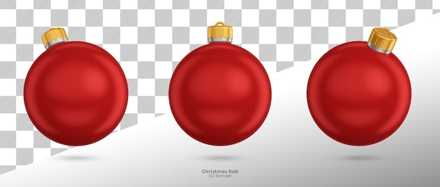 3d rendering of red christmas ball decoration