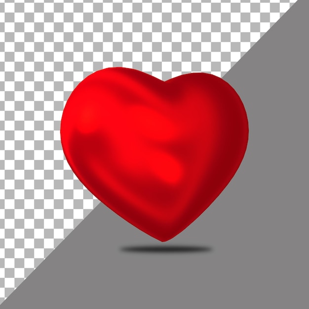 3d rendering red heart for valentine day