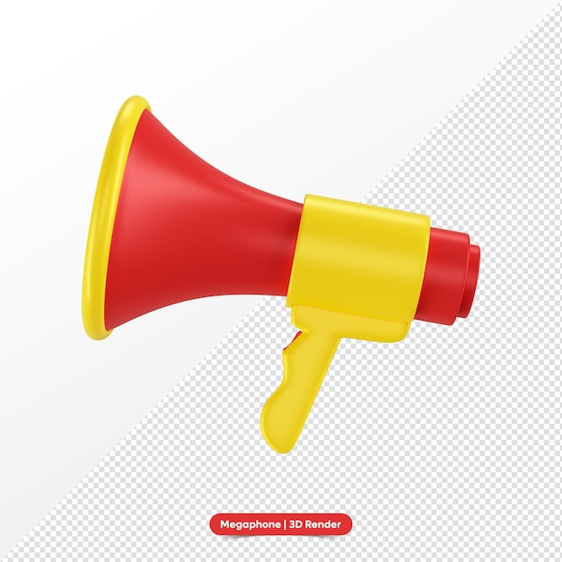 3d rendering of red megaphone