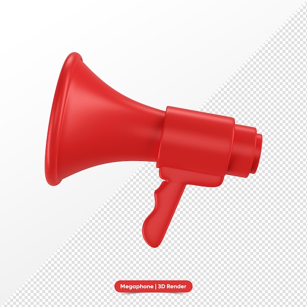 3d rendering of red megaphone