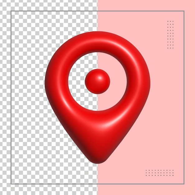 3d rendering red realistic 3d map pin gps pointer markers pointer location icon