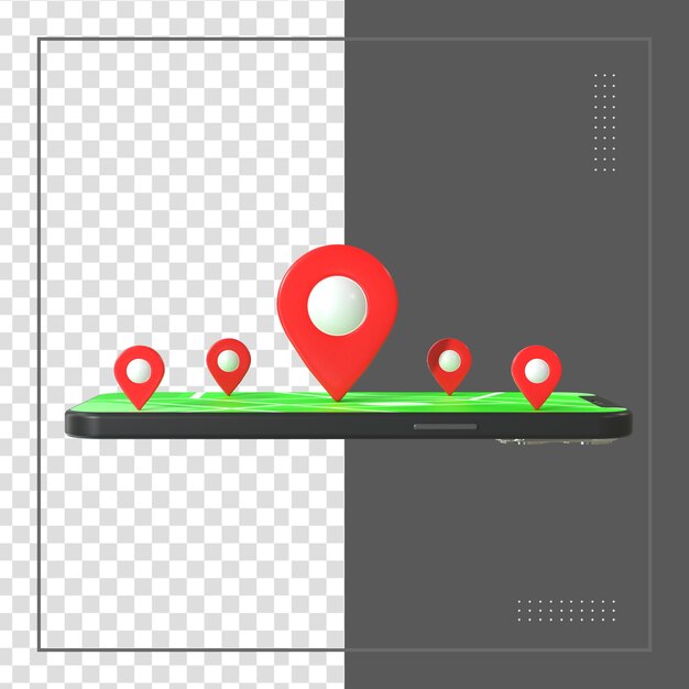 3d rendering red realistic 3d map pin gps pointer markers pointer location icon