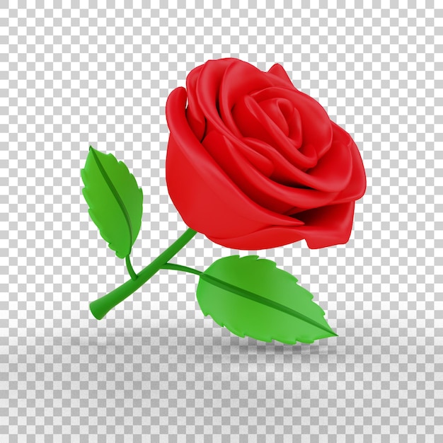 Rappresentazione 3d della rosa rossa