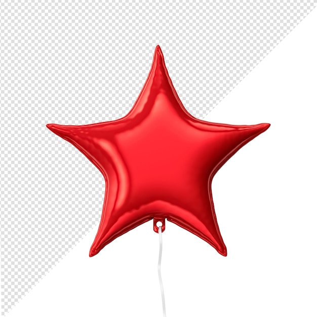 PSD rendering 3d di palloncino stella rossa