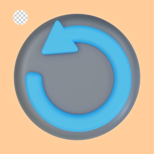 PSD 3d rendering of refresh button