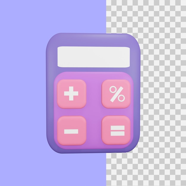 3D-rendering rekenmachine icoon