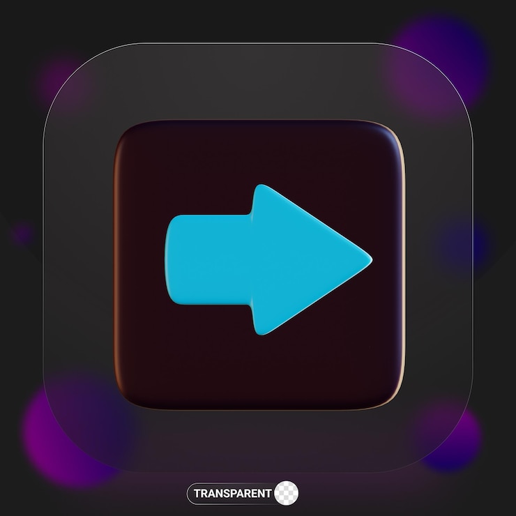 PSD 3d rendering right icon dark theme