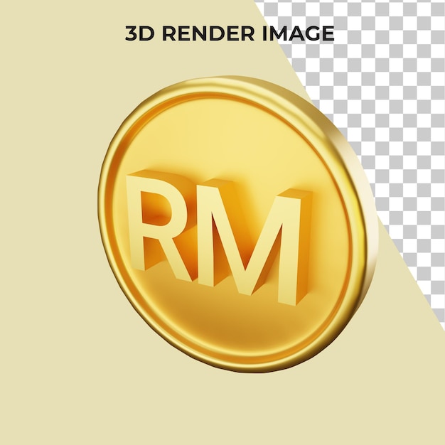 PSD 3d rendering of ringgit currency