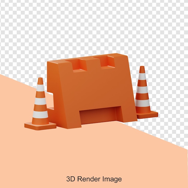 PSD 3d rendering of roadblock