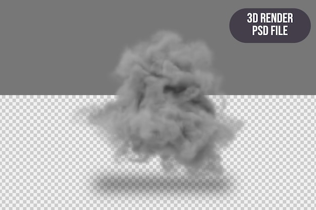 PSD 3d-rendering rokerige wolk geïsoleerd