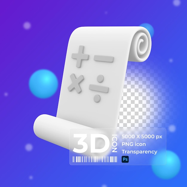 3d rendering a roll of paper with a dot symbol 3d rendering paper roll