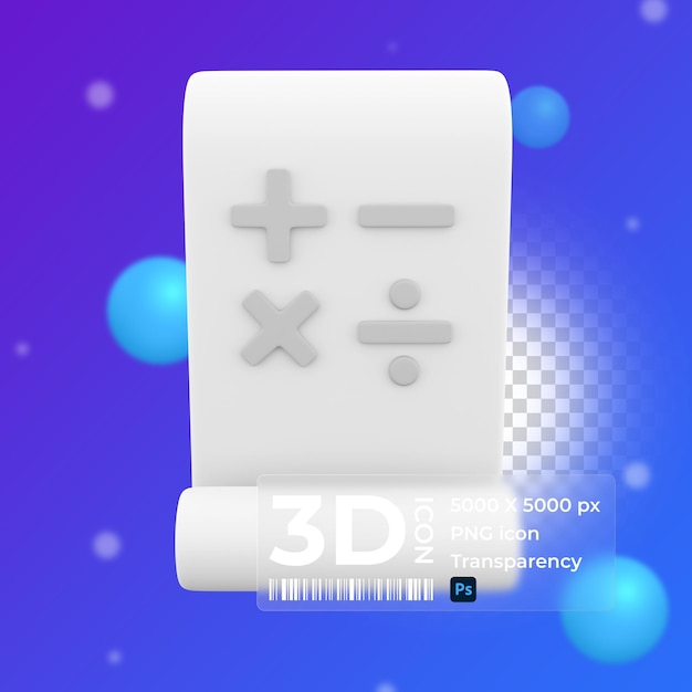 3D rendering A roll of paper with a dot symbol 3d rendering paper roll