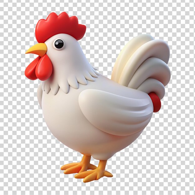 PSD 3d rendering of a rooster isolated on a white background