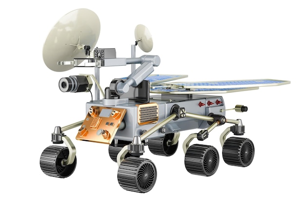 3D rendering rover planetarny izolowany na przezroczystym tle