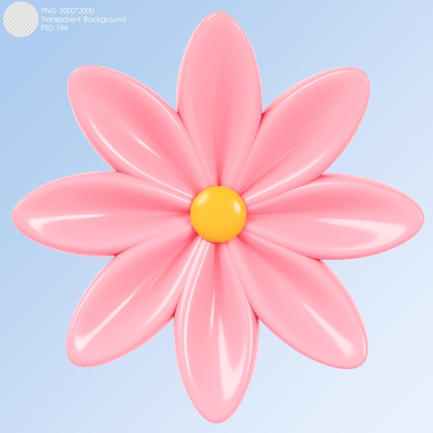 3D-rendering Roze bloem geïsoleerd op de achtergrond