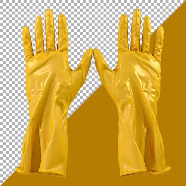 PSD rendering 3d di guanti di gomma su uno sfondo trasparente
