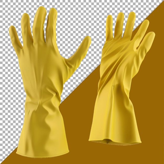 PSD 3d rendering of a rubber gloves on transparent background ai generated