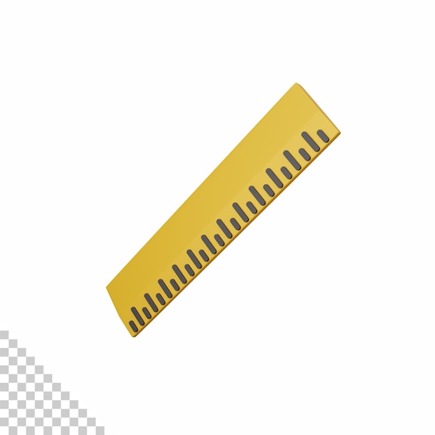 3d rendering ruler isolated useful for education learning knowledge school and class design