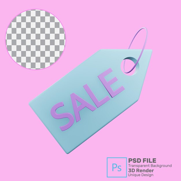 3d 렌더링 판매 아이콘 프리미엄 Psd