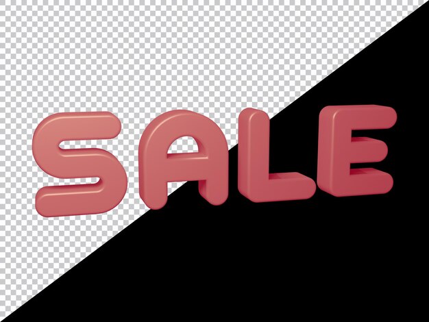 3d rendering of sale text