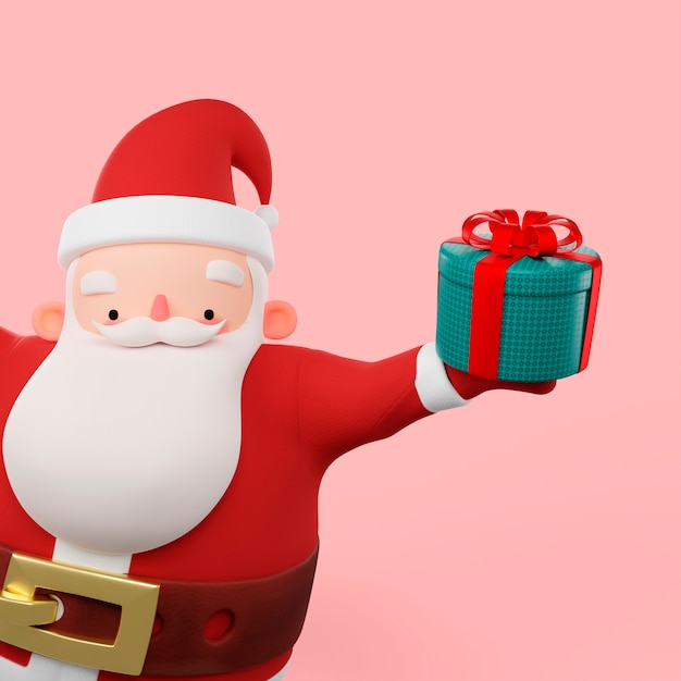 3d rendering of santa claus pose