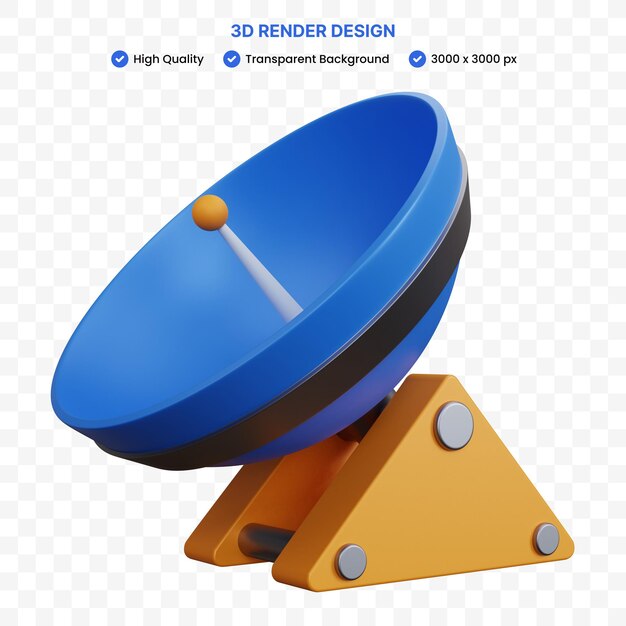 3d rendering satellite dish isolated
