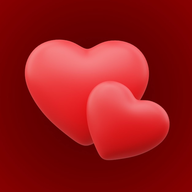 3D-rendering schattig rood Valentijnsdag element