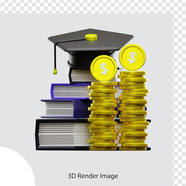 PSD 3d rendering of school education illustration,  used for web, app, infographic